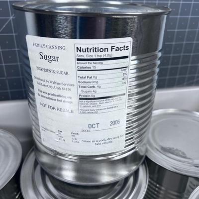 (6) No. 10 Can FOOD STORAGE: SUGAR! 2006 Packaging 