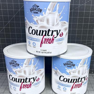 (3) AUGASON FARMS Non-Fat Dry Milk good until 2040