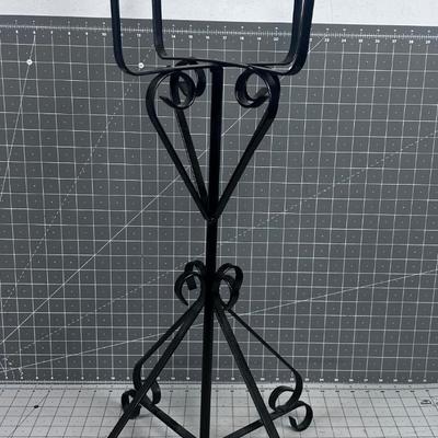 Black Wrought Iron Plant Stand. 