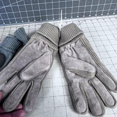 Ladies Gloves KNIT and Leather