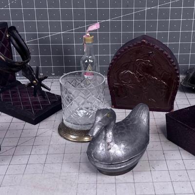 Single Items: Book Ends, Coasters, Butter Dish Etc. 