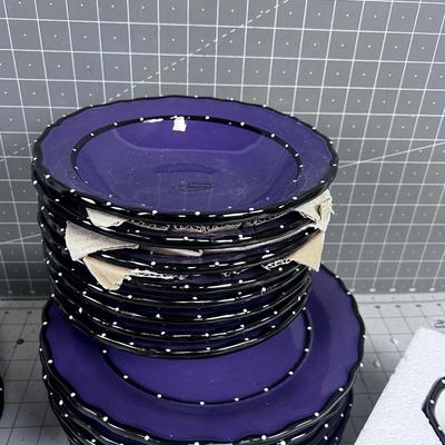 CASA VERO PURPLE DISHES Hand painted