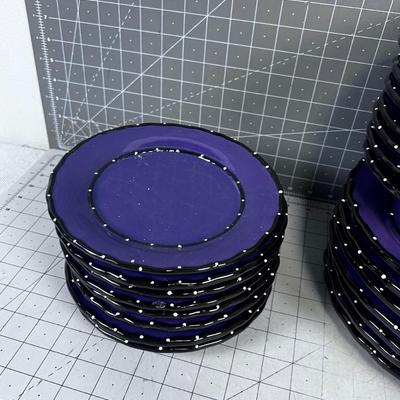 CASA VERO PURPLE DISHES Hand painted