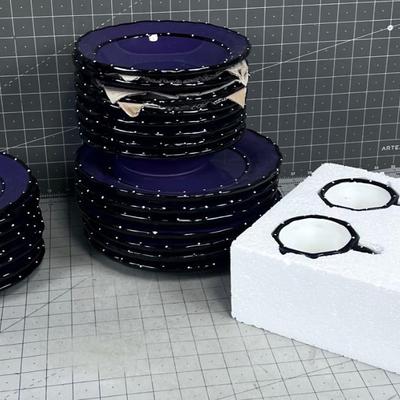 CASA VERO PURPLE DISHES Hand painted