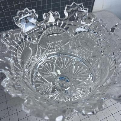 CROWN Footed Bowl,  Crystal 