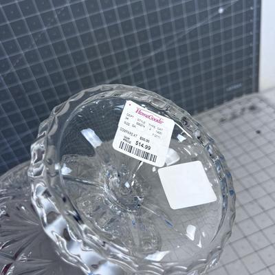 CROWN Footed Bowl,  Crystal 