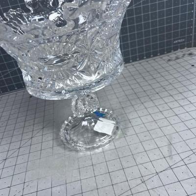 CROWN Footed Bowl,  Crystal 