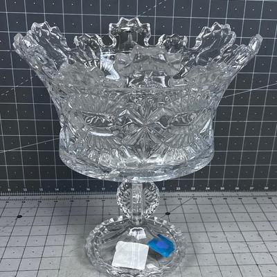 CROWN Footed Bowl,  Crystal 