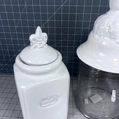 Canisters with Lids (Say Cookies) (2) Plus a Clear One with Lid NEW 