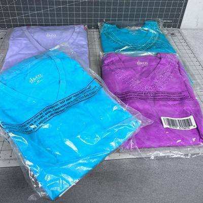 (6) DENIM & CO V-Neck NEW T-shirts 