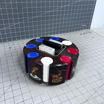 POKER Chip and Card Holder with OUTDOOR Decals COOL!!! 