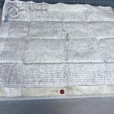 Antique Letter On Actual Calf Skin Dated 1713 from William Harper to CHRISTOPHER NICK-  AMAZING!! 
