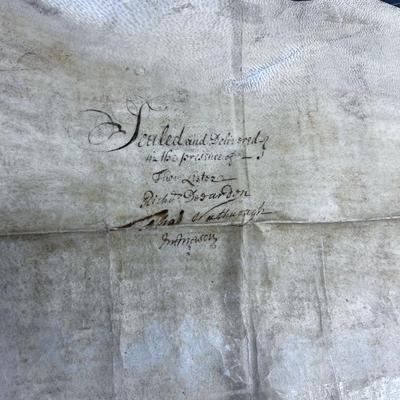 Antique Letter On Actual Calf Skin Dated 1713 from William Harper to CHRISTOPHER NICK-  AMAZING!! 