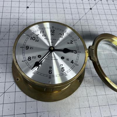 Antique Brass Bell Clock Co. Ships Clock