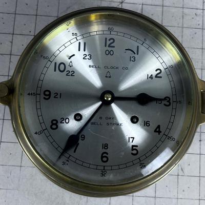 Antique Brass Bell Clock Co. Ships Clock