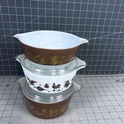 PYREX Early American 3 Piece Casserole Set