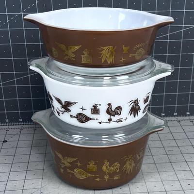 PYREX Early American 3 Piece Casserole Set