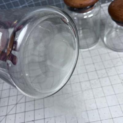 Good Wood Teak Top Canisters Set of (3) 