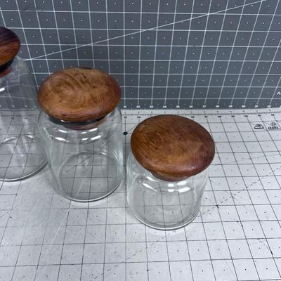 Good Wood Teak Top Canisters Set of (3) 