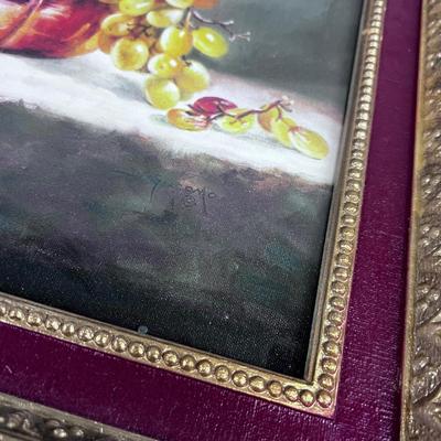 Home Interiors Art Print Framed under Glass, Cherub Floral Still Life
