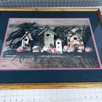 Kay Berman Bird House Watercolor, Famed Nicely!