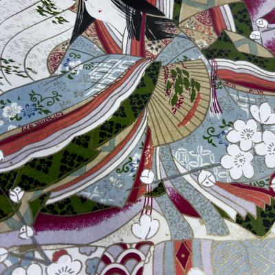 Japanese Watercolor Framed and Matted, Women in Traditional ROBES 1992