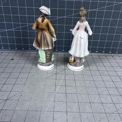  Japanese Figurines PORCELAIN Pair