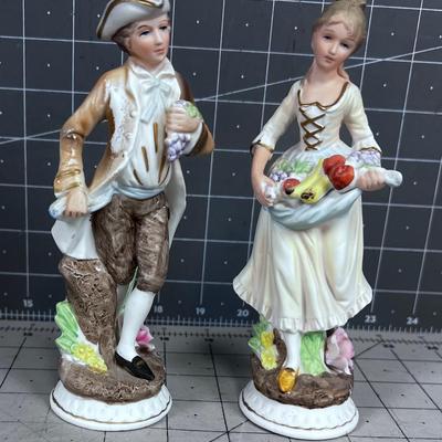  Japanese Figurines PORCELAIN Pair