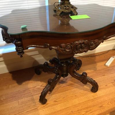 Antique Carved Walnut Table