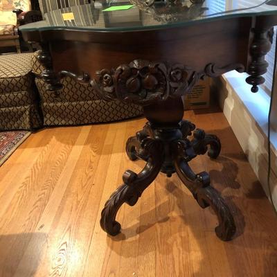 Antique Carved Walnut Table