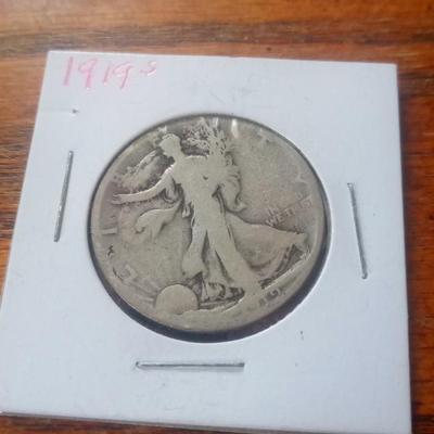 LOT 20 1919-S SILVER HALF DOLLAR