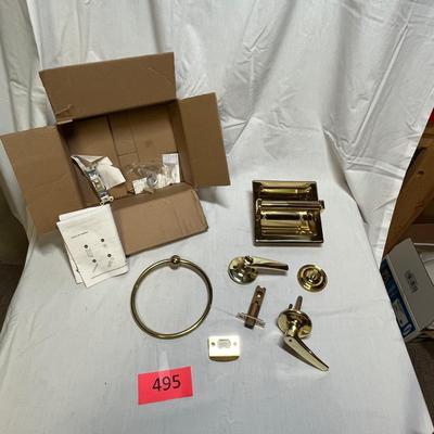Box of brass fixtures