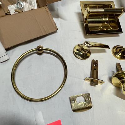 Box of brass fixtures