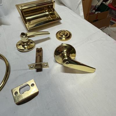 Box of brass fixtures