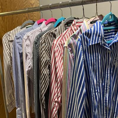 CB1- Ralph Lauren striped button down shirts (8)size Large