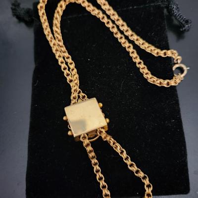 Antique Victorian Cannetille Locket and Chain 14K