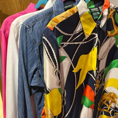 CB28- 2 Ralph Lauren silk shirts, Jean & linen shirts