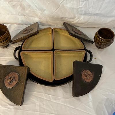 Unique Ceramic Platter and Dishes with Beetle Design & More (DR-MK)