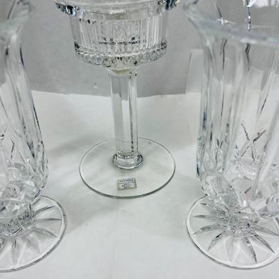 Glass Crystal Candle Holder Set