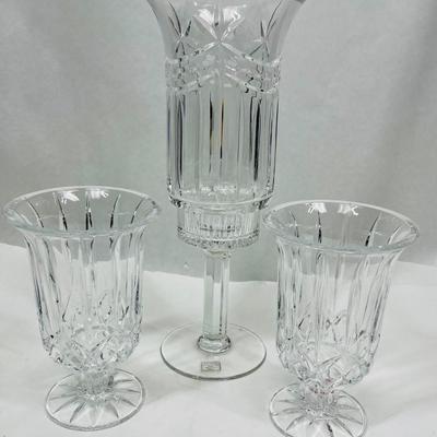 Glass Crystal Candle Holder Set