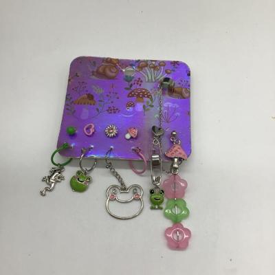 Different designs frog earrings set