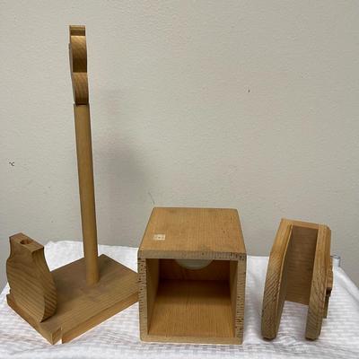 Wood Pieces ready for decorating, napkin holder paper towel roll, Tissue Box