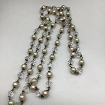 Extra long vintage beaded necklace