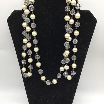Extra long vintage beaded necklace