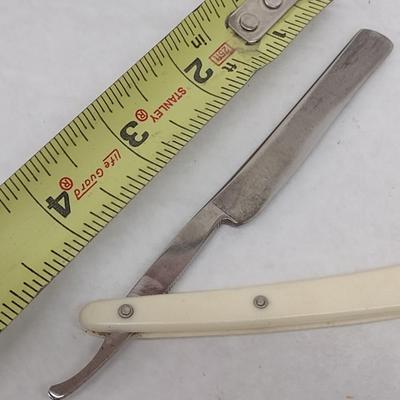 Pair of Vintage Edmond Roffler Straight Blade Shavers with Celluloid Handles (#1)