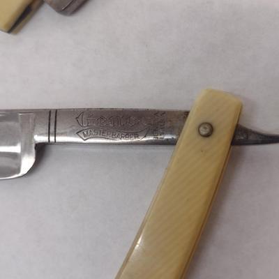Set of Vintage Edmond Roffler and Genco Straight Blade Shavers with Celluloid Handles and Daily Shave Box (#2)
