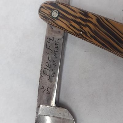 Vintage Wester Bros. Del Fi Straight Blade Shaver with Wood Grain Celluloid Handle and Box (#3)