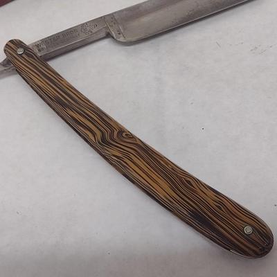 Vintage Wester Bros. Del Fi Straight Blade Shaver with Wood Grain Celluloid Handle and Box (#3)
