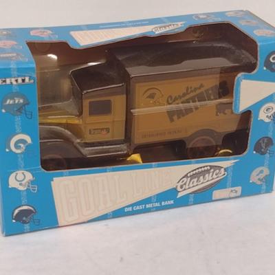 ERTL Carolina Panthers Antique Panel Van Team Die Cast Coin Bank with Box (#27)