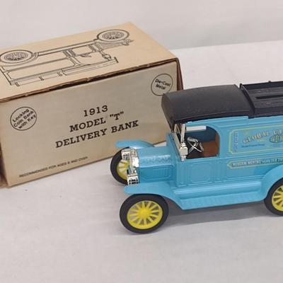 ERTL1913 Gobal Van Lines Model T Delivery Van Die Cast Coin Bank with Box (#28)